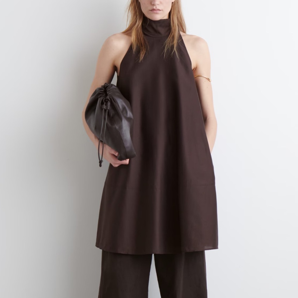 COS Dark Brown Minimal Dress